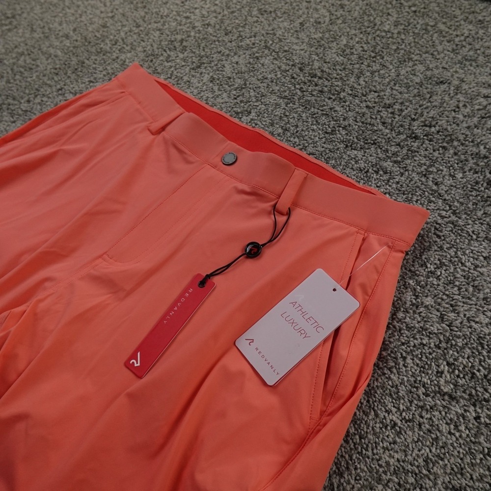 NEW Redvanly Shorts Mens XL Orange Hanover Chino Golf Performance Stretch Tech